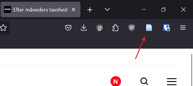 Skærmbillede fra dr.dk med Zotero Connector