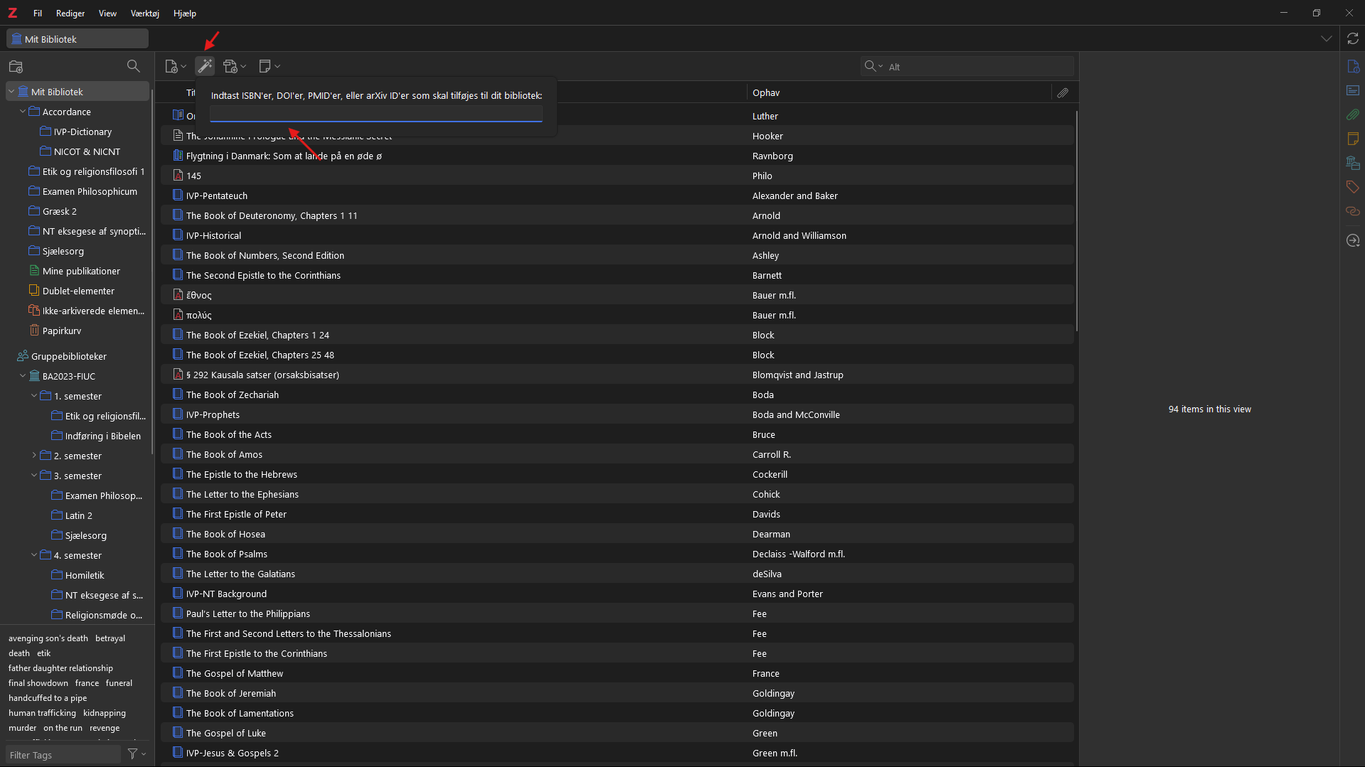 Her finder du tryllestaven i Zotero